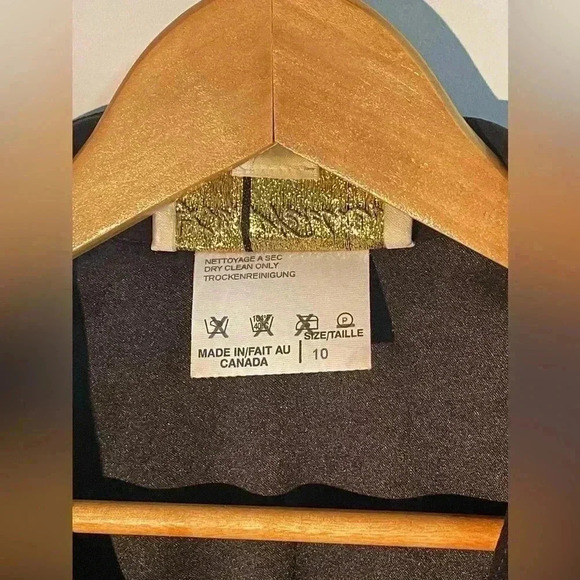 LORI WEIDNER VINTAGE Cocktail Tuxedo Style Blazer  Gold Buttons Size 10 - Picture 5 of 10